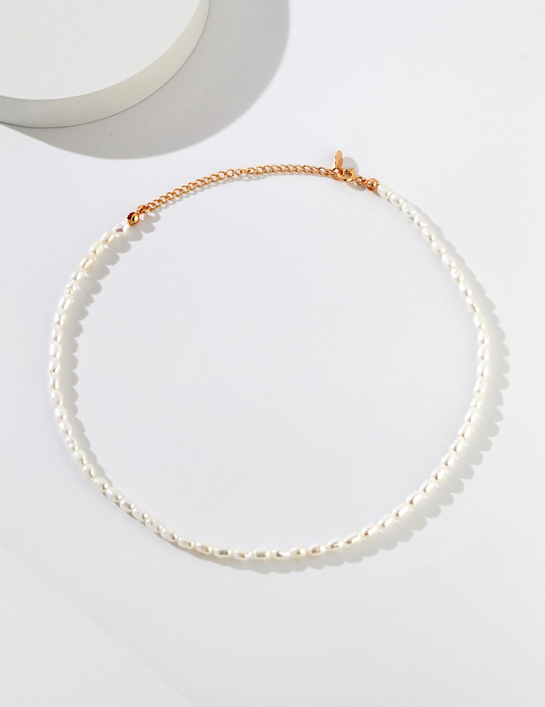 Classic Sterling Silver Rice Pearl Necklace