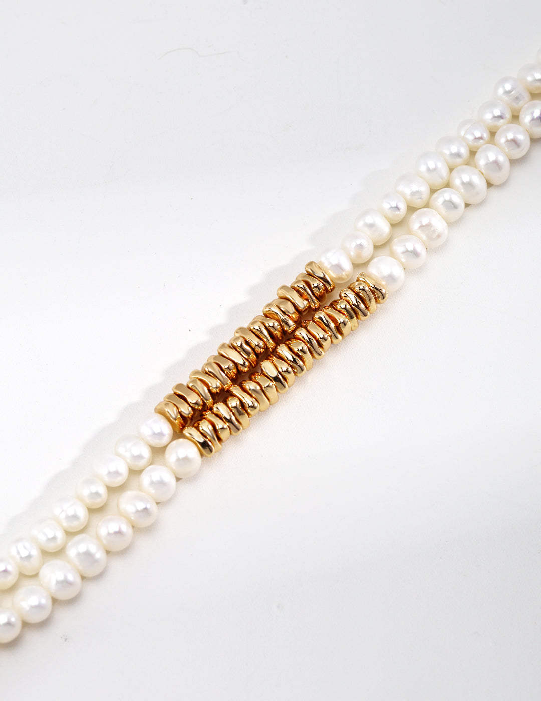Designer Sterling Silver Pearl Necklace with Silver Blocks