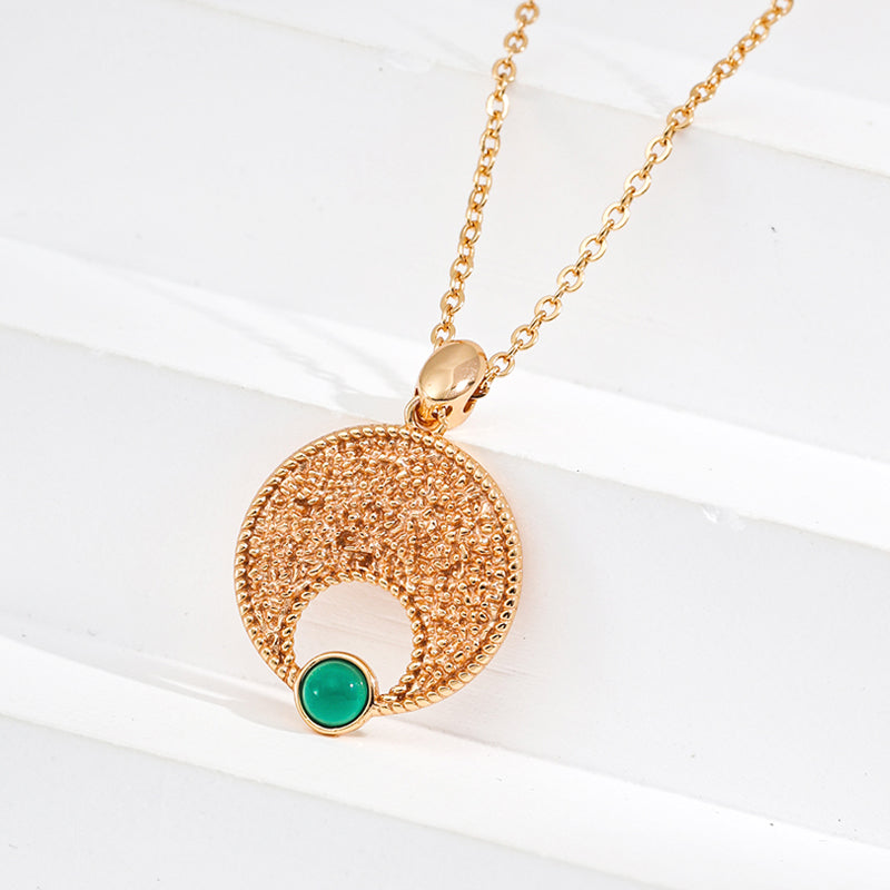 Minimalist Green Jade Pendant Necklace
