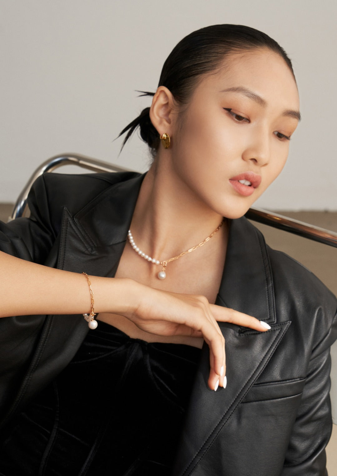 Gemini Pearl and Golden Necklace